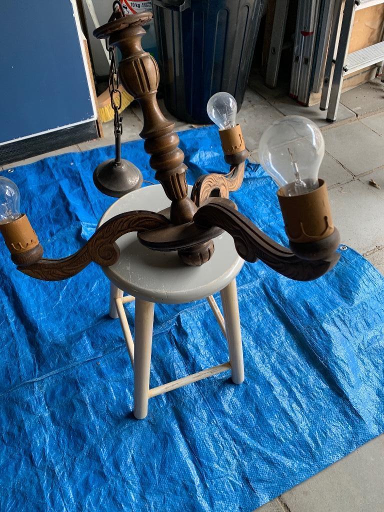 Lustre des années 1900, Enlèvement, Utilisé, Bois, Antiquité