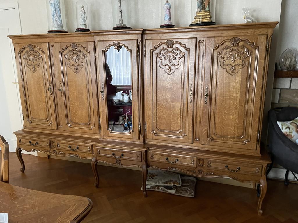 Eiken eetplaats, Ophalen, Zo goed als nieuw, Zie foto's, 4 tot 6 stoelen