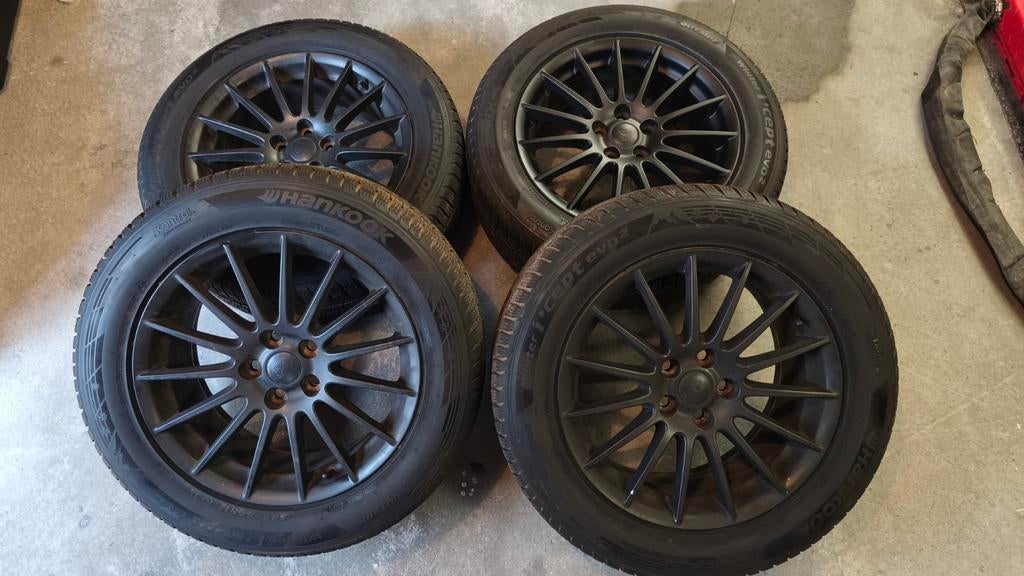 Velgen + winterbanden Hankook Jaguar XE-XF 235/55R17 103V, Ophalen, Gebruikt, Banden en Velgen, 17 inch