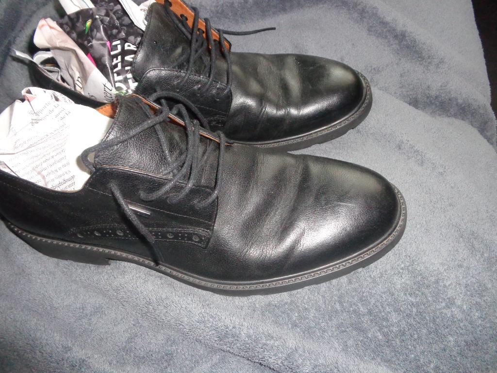 Chaussures de ville 45 large Geox, Enlèvement ou Envoi, Porté, Noir, Chaussures à lacets