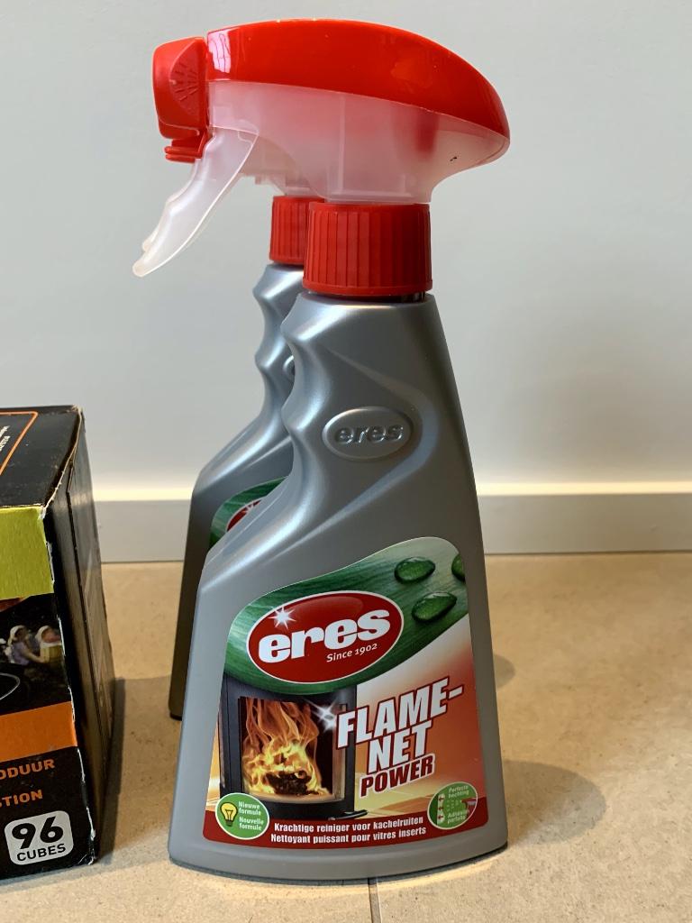 2 nettoyants ERES Flame-Net pour vitre feu, Maison & Meubles, Cheminées, Enlèvement, Neuf, Insert, Autres types