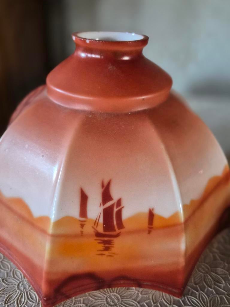 Abat-jour vintage couleur corail, Antiquités & Art, Enlèvement ou Envoi