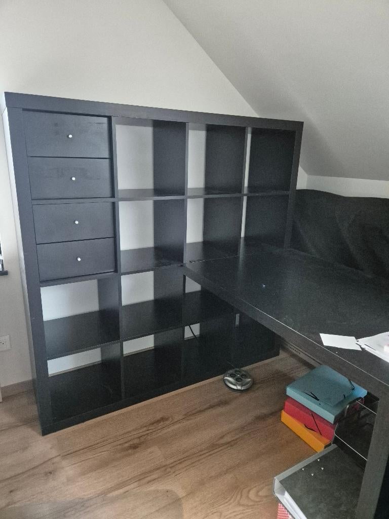 Meuble IKEA KALLAX 147x147 + bureau, Maison & Meubles, Enlèvement, Utilisé