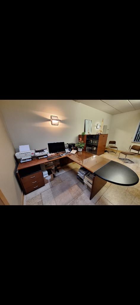 Bureau mahonie, Huis en Inrichting, Bureaus, Ophalen, Gebruikt, Hout, Hoekbureau