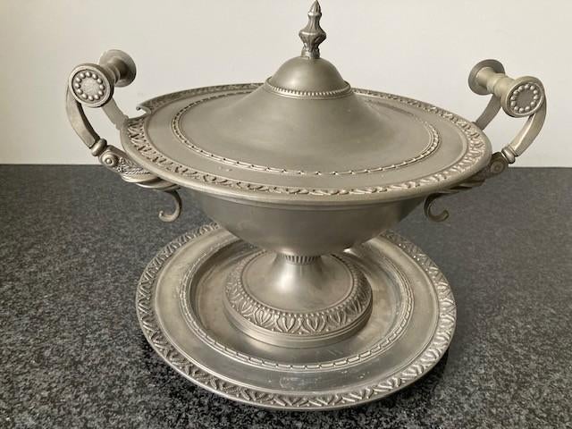 antieke tinnen soepkom, Antiek en Kunst, Ophalen of Verzenden