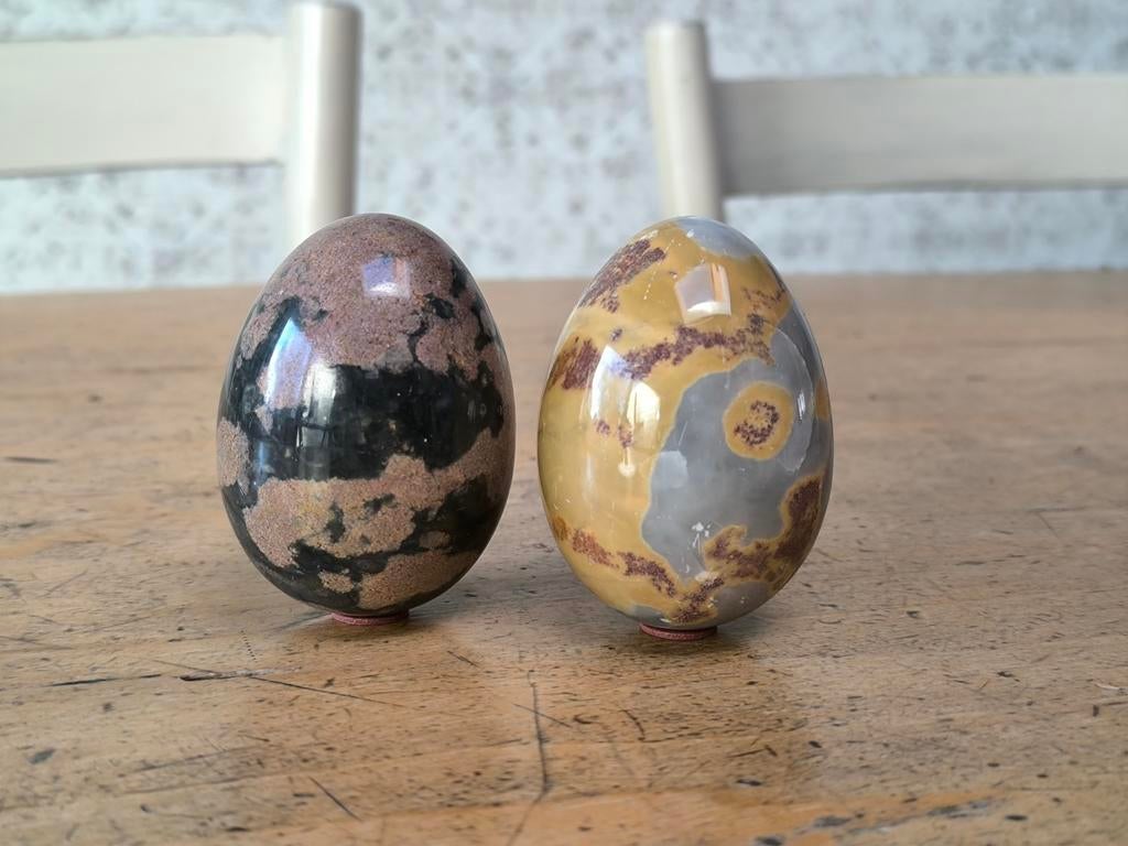 2 x stenen eieren (Goede staat!), Handtassen en Accessoires, Edelstenen, Ophalen of Verzenden, Gebruikt