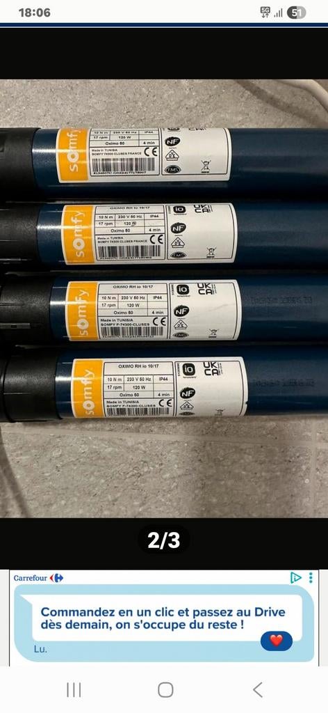 4 moteurs  oximo io 10nm neuf, Bricolage & Construction, Volets, Enlèvement ou Envoi