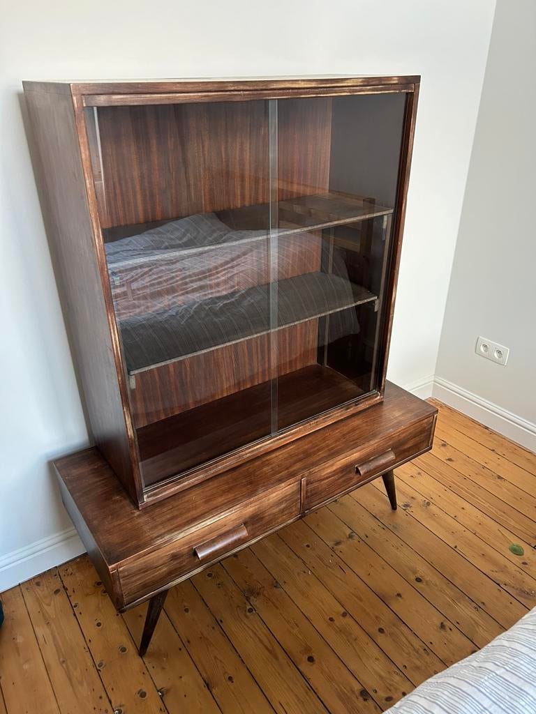 Vintage vitrine kast, Antiek en Kunst, Antiek | Meubels | Kasten, Ophalen