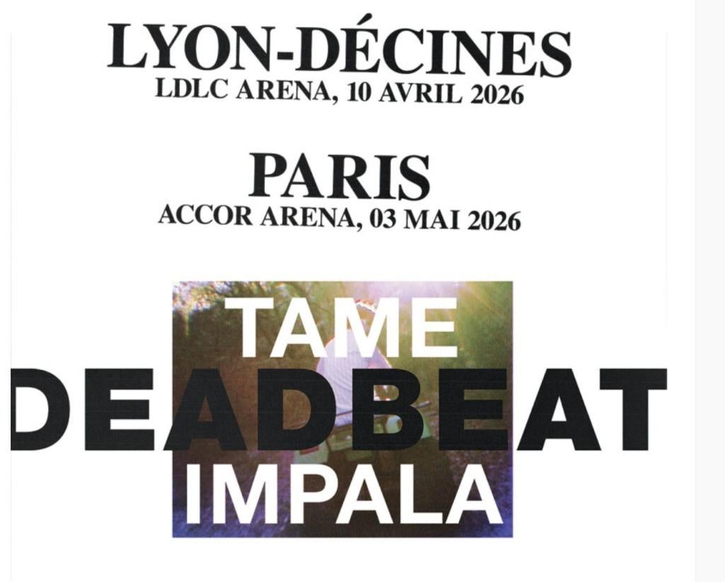 Places de concert TAME IMPALA - Accor Arena - 03/05/2026, Tickets & Billets, Concerts | Rock & Metal