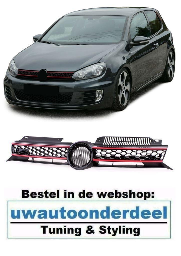 Grill Glans Zwart Rode Bies GTI Look Geschikt Voor VW Golf 6, Verzenden