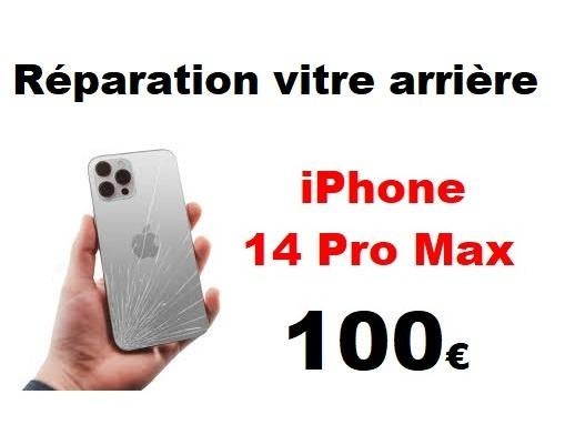 Remplacement vitre arrière iPhone 14 Pro Max pas cher 100€, Enlèvement, Apple iPhone
