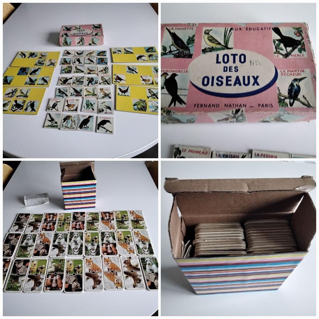 Lot 2 jeux de loto enfants vintage/ les oiseaux et animaux, Enlèvement ou Envoi, Utilisé, Découverte
