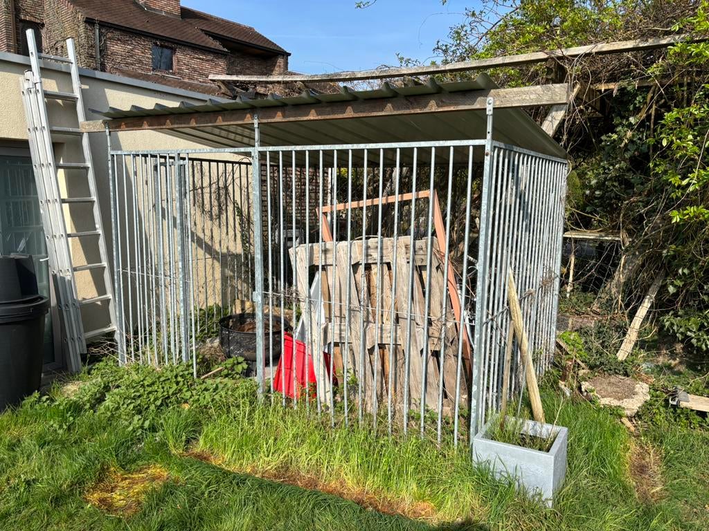 Chenil pour chien en acier galvanisé, Animaux & Accessoires, Enlèvement, 100 cm ou plus, 110 cm ou plus, Niche à chien