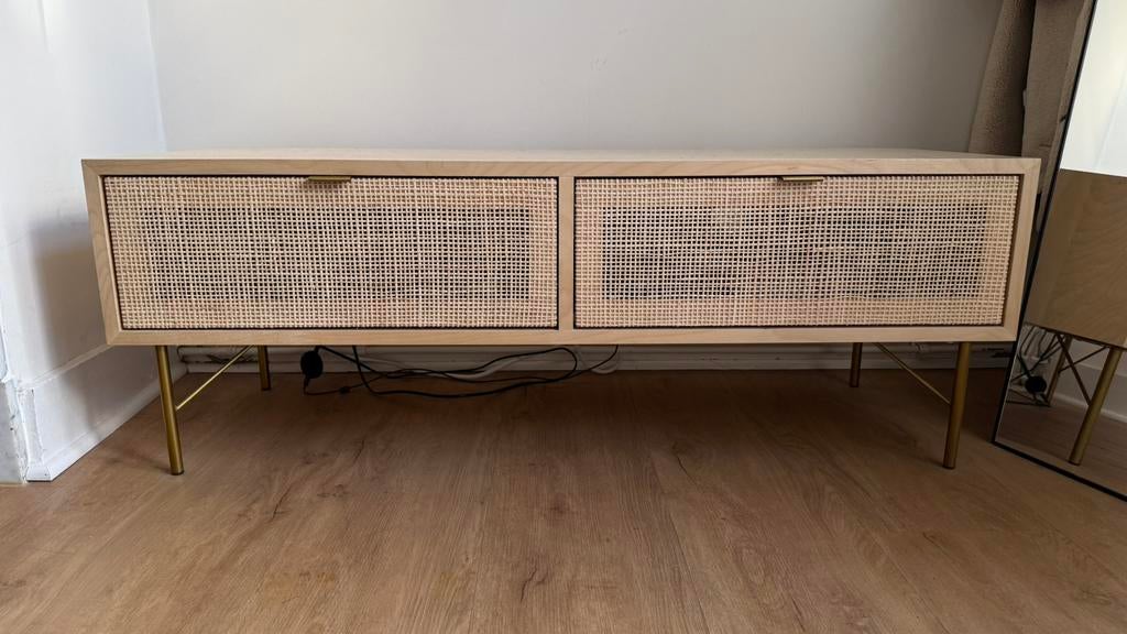 Stijlvol tv-meubel van Maison du Monde, Ophalen, Gebruikt, 100 tot 150 cm, Minder dan 100 cm