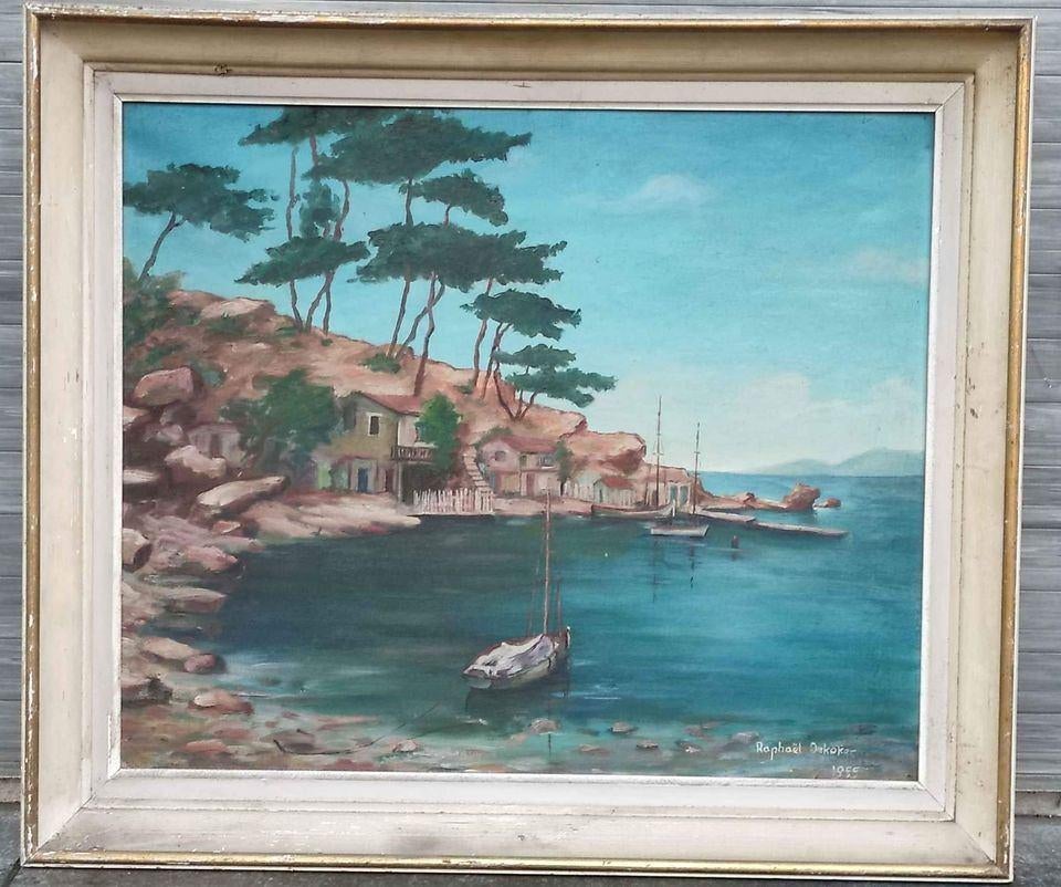 Huile sur toile cap brun signe Raphaël dekoker 1955, Ophalen of Verzenden