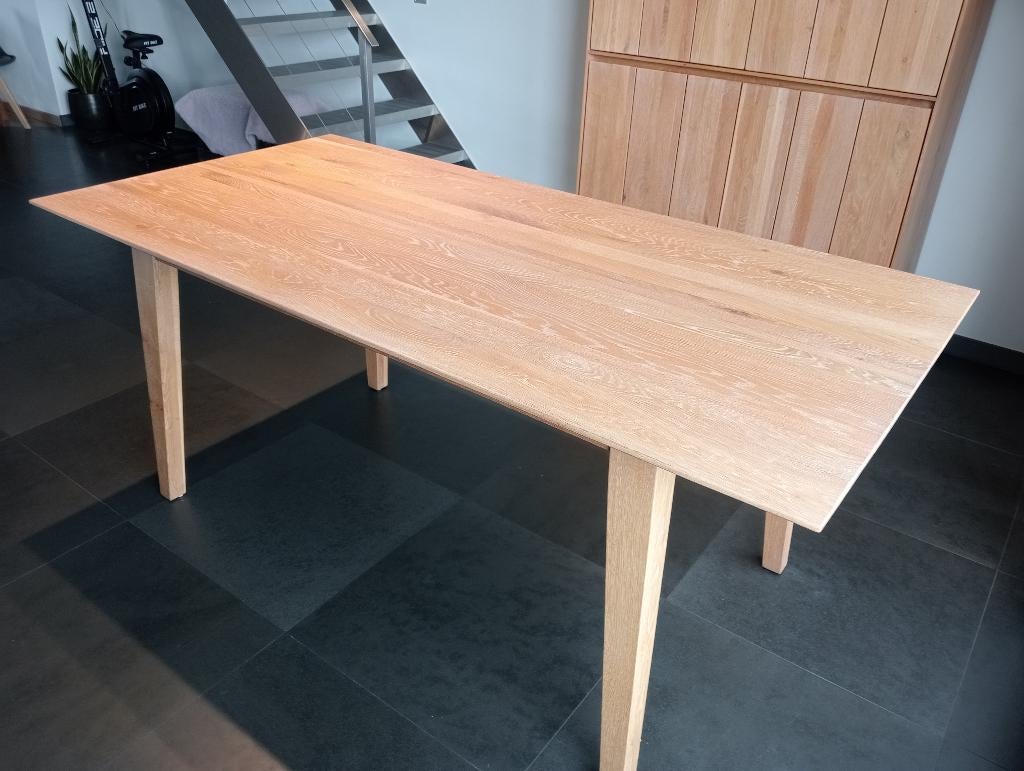 Eiken eettafel, Ophalen, 100 tot 150 cm, Eikenhout, Zo goed als nieuw