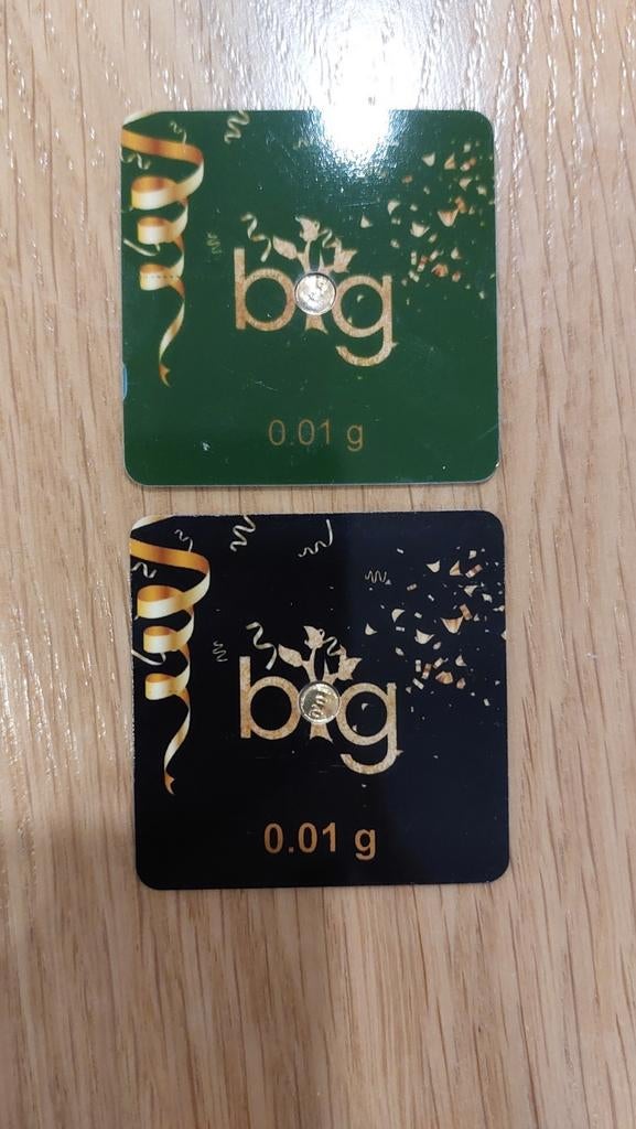 2 lingots Or Pur 24 Carats 0,01gr Cadeaux, Timbres & Monnaies, Métaux nobles & Lingots, Enlèvement ou Envoi, Or