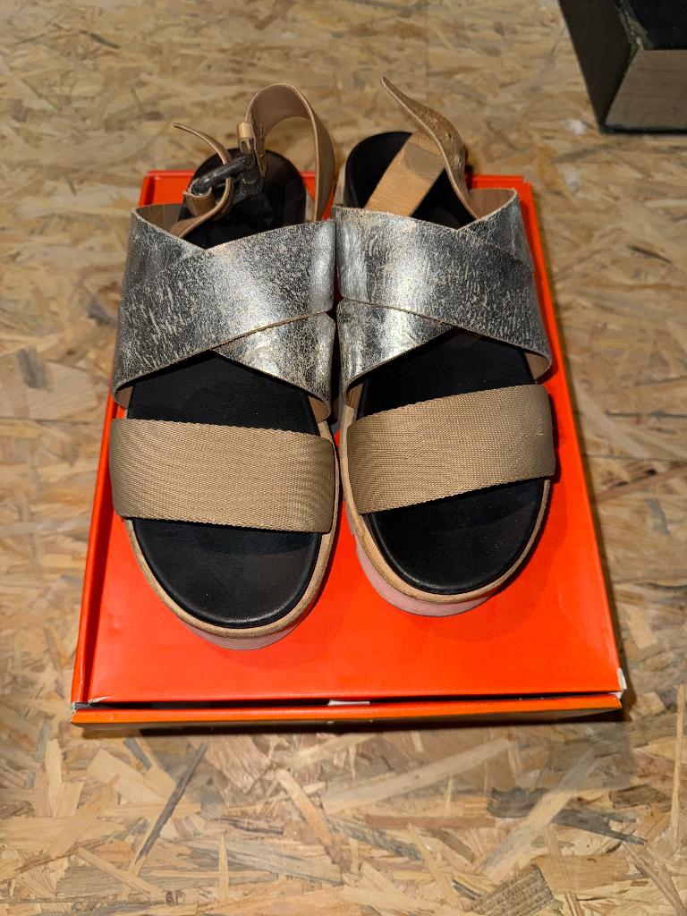 Sandale oXs beige/argentée, Enlèvement ou Envoi, Beige, Comme neuf, OXs