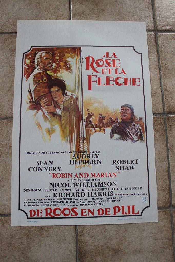 filmaffiche Sean Connery Robin and Marian 1976 filmposter, Collections, Posters & Affiches, Comme neuf, Cinéma et TV, A1 jusqu'à A3