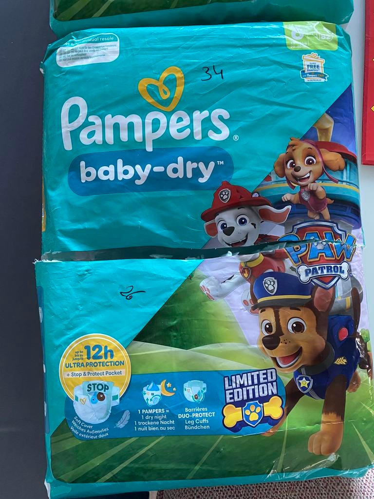 Pampers baby dry taille 6, Enlèvement, Comme neuf