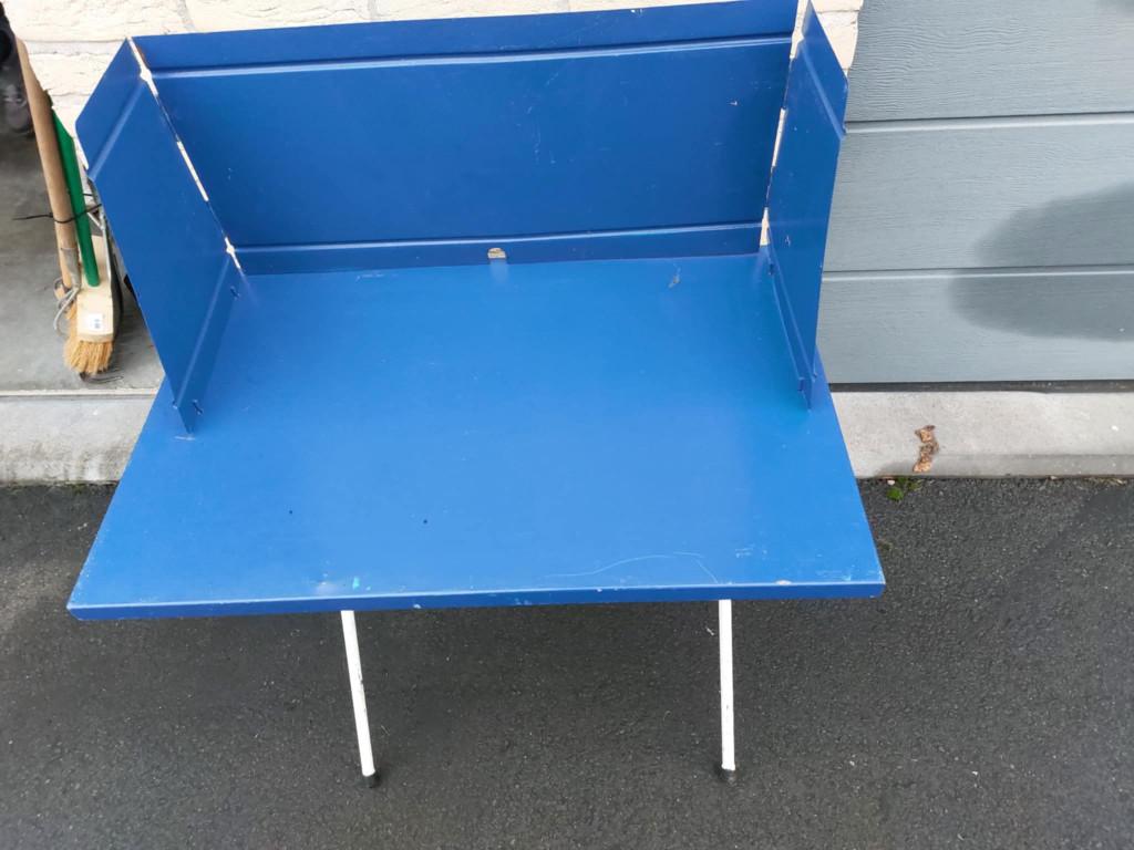 Camping Keukentafel in metaal stevig Blauw, Caravans en Kamperen, Ophalen, Zo goed als nieuw