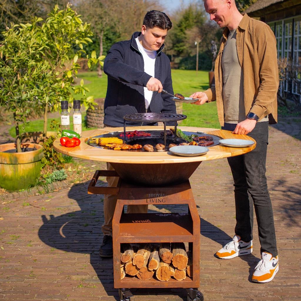 Plancha BBQ en acier Corten Maestro 80 cuisine extérieure