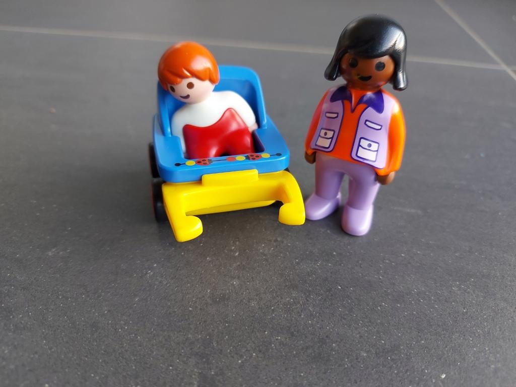 Playmobil 123 mama met kinderwagen, Ophalen of Verzenden, Zo goed als nieuw