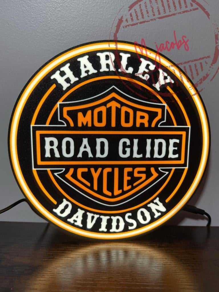 Gave Harley Road Glide lichtbak, perfect voor de mancave,, Verzamelen, Ophalen of Verzenden, Nieuw, Lichtbak of (neon) lamp