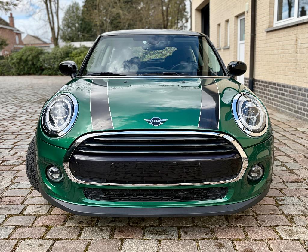 Mini Cooper 1.5 Automaat British Racing Green 37000 km, Auto's, Mini, Stof, Grijs, 3 cilinders, 133 g/km