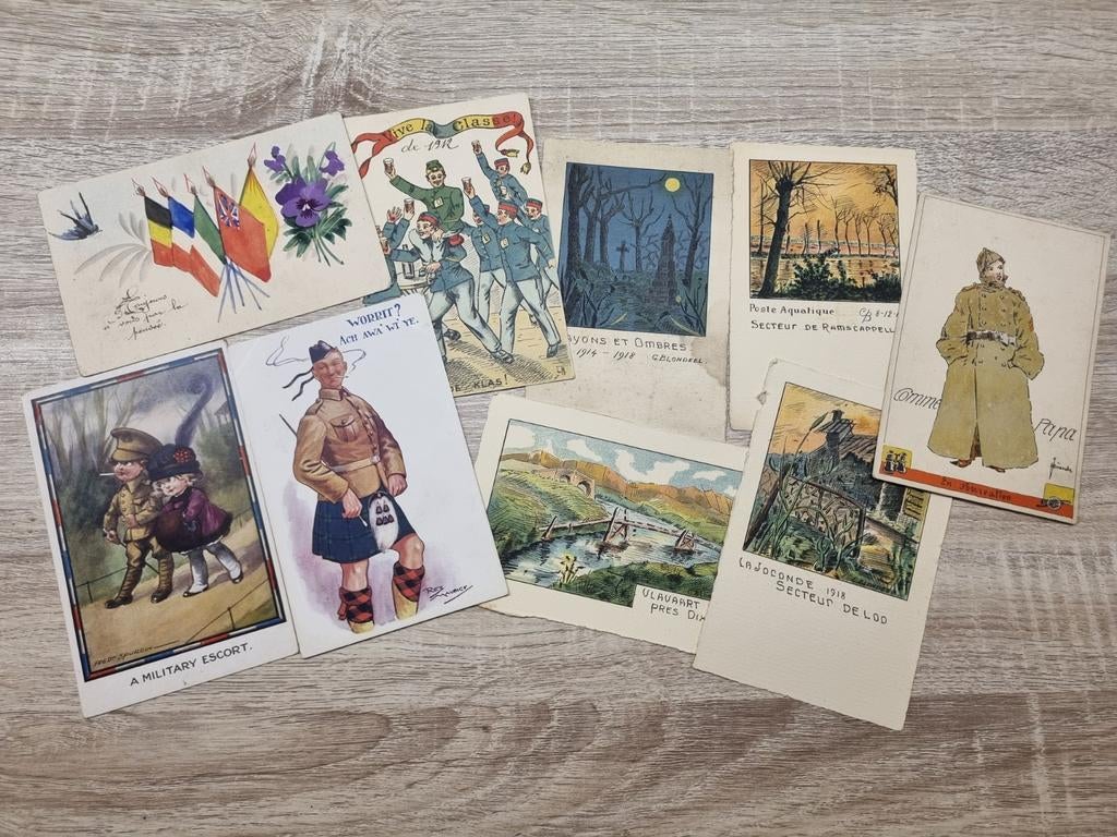Lot Postkaarten WOI, Collections, Objets militaires | Général, Enlèvement ou Envoi, Armée de terre, Autres types