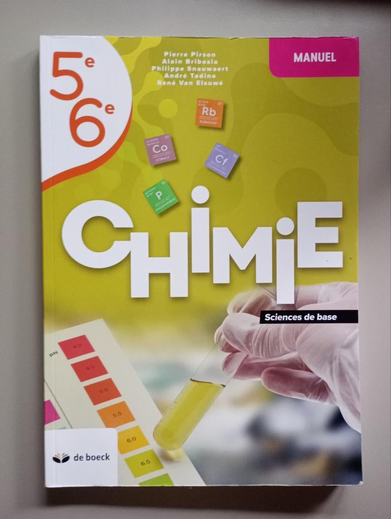 Chimie - Sciences de base- 5,6., Chimie, Enlèvement, Utilisé, Secondaire