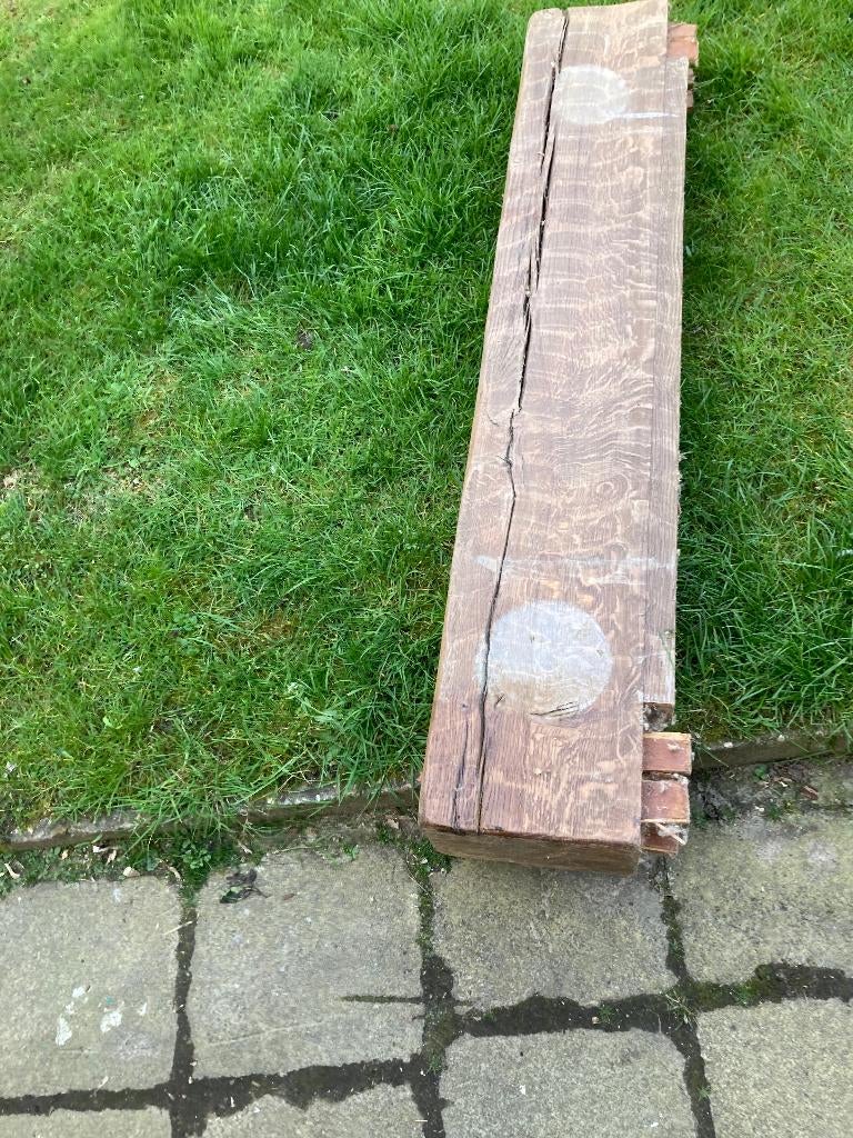 Eiken balk, Doe-het-zelf en Bouw, Hout en Planken, Ophalen, Gebruikt, Eiken, 50 mm of meer