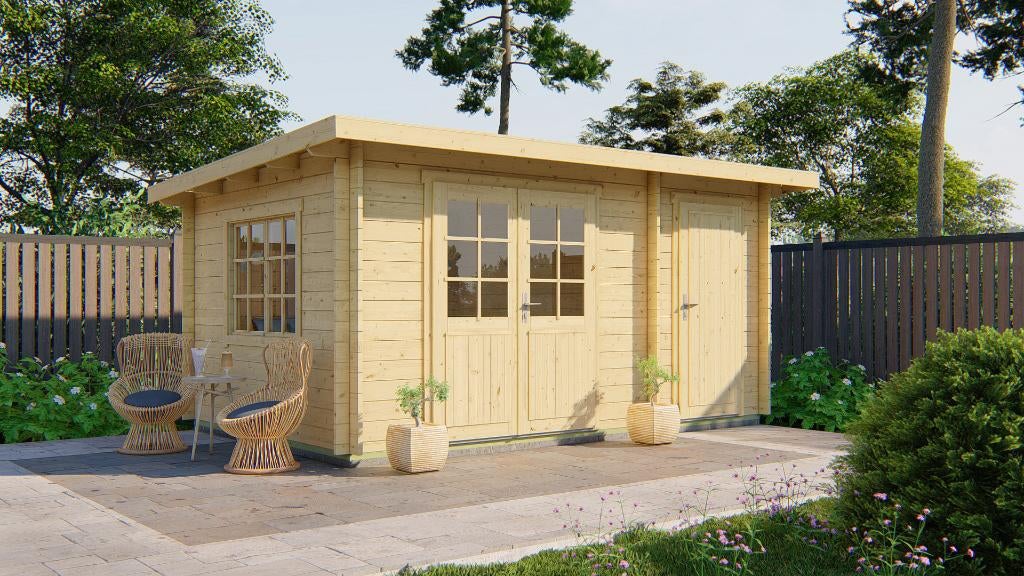 Blokhut - Tuinhuis Santander | 34 mm | vuren onbehandeld, Verzenden, Nieuw