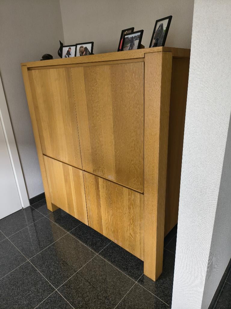 Halkast in eik modern, Huis en Inrichting, Ophalen, Gebruikt, 100 tot 150 cm, Eikenhout