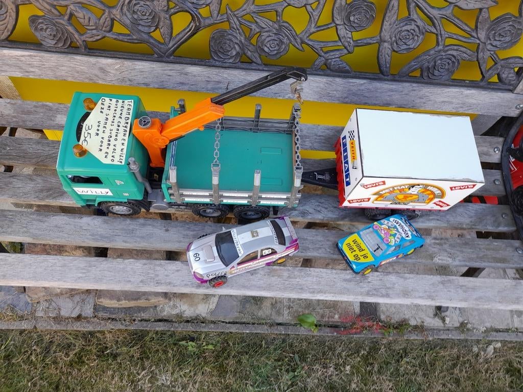 Bruder camion met karre met crossauto's met kraan, Kinderen en Baby's, Ophalen, Gebruikt, Jongen of Meisje