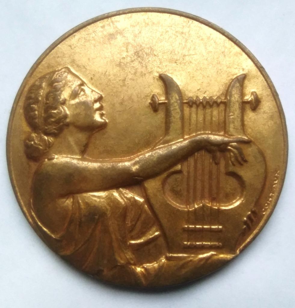 medaille verguld CONTAUX muziek, Ophalen of Verzenden, Overige materialen