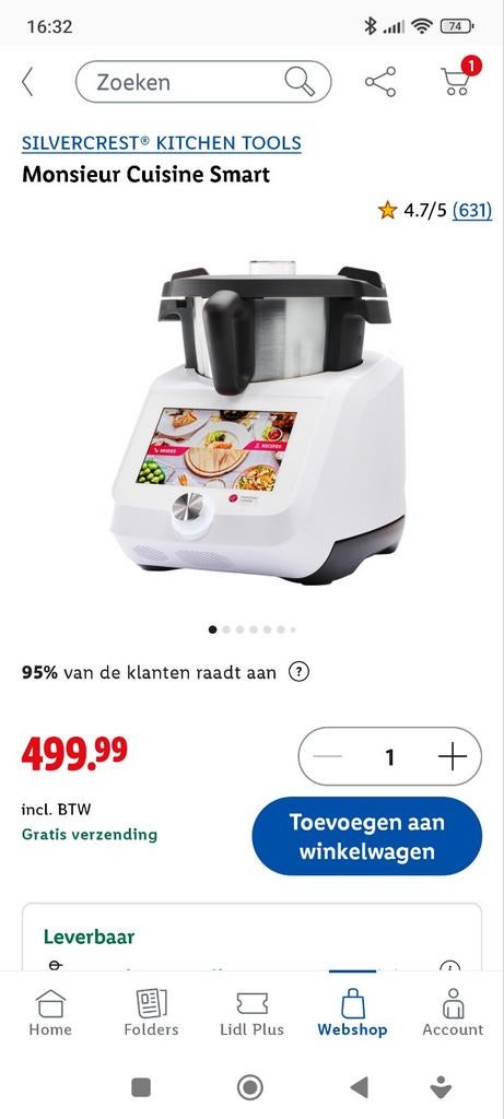 Monsieur cuisine smart keukenrobot wifi + toebehoren., Electroménager, Enlèvement ou Envoi, Comme neuf