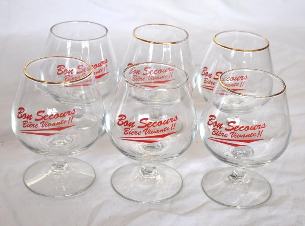 6 verres a biere galopin bon secours biere vivante, Ophalen of Verzenden, Zo goed als nieuw, Glas of Glazen, Overige merken