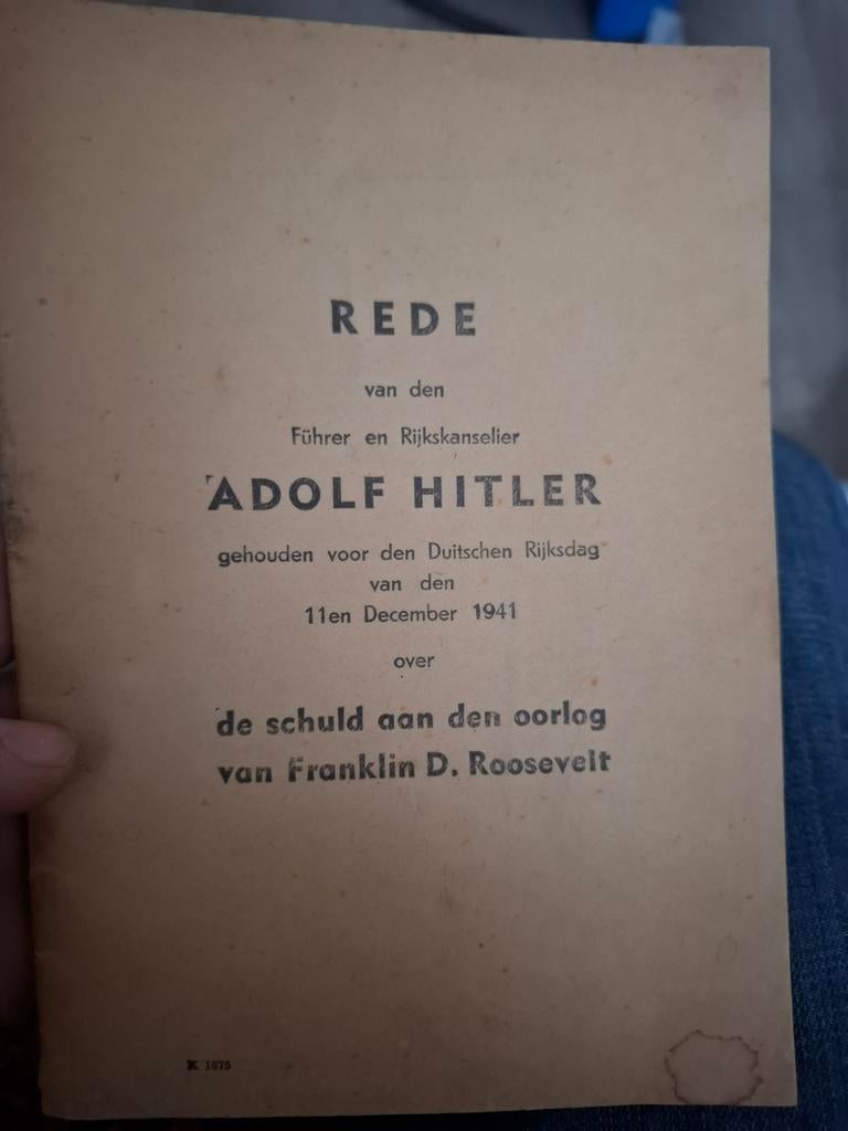 Rede Adolf Hitler – Rijksdag 1941, Verzamelen, Militaria | Tweede Wereldoorlog, Ophalen of Verzenden