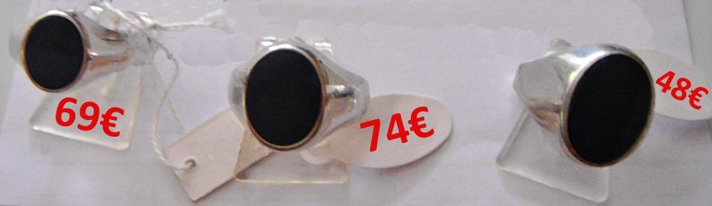 Bague / chevalière en argent avec onyx noir naturel, NEUVE, Bijoux, Sacs & Beauté, Bagues, Neuf, Femme ou Homme, Noir, Argent