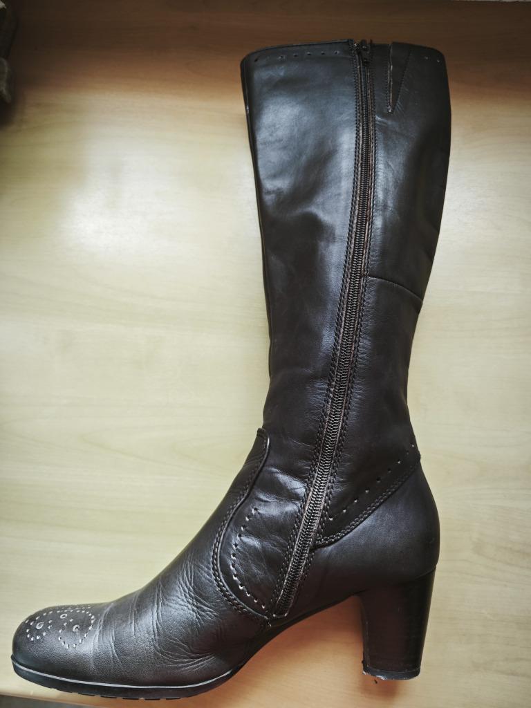 Bottes cuir marron foncé taille 41, Autres couleurs, Comme neuf, Enlèvement, Manas Design