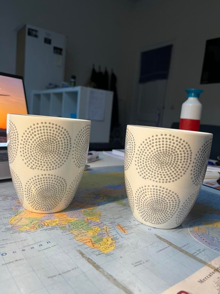 2 grote tassen, Ophalen, Zo goed als nieuw