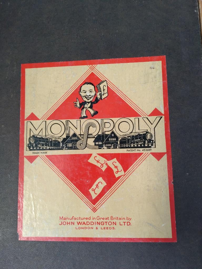 Zeer oud speelbord Monopoly, engelstalig, Antiek en Kunst, Ophalen of Verzenden