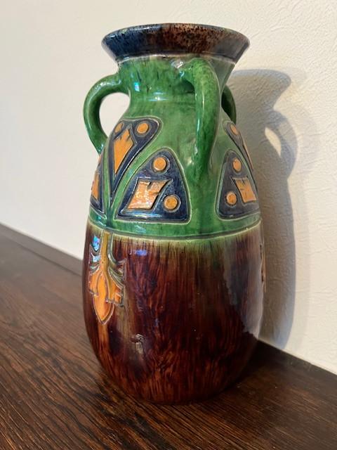 Art Nouveau vaas in Vlaams aardewerk, Antiek en Kunst, Antiek | Keramiek en Aardewerk, Ophalen