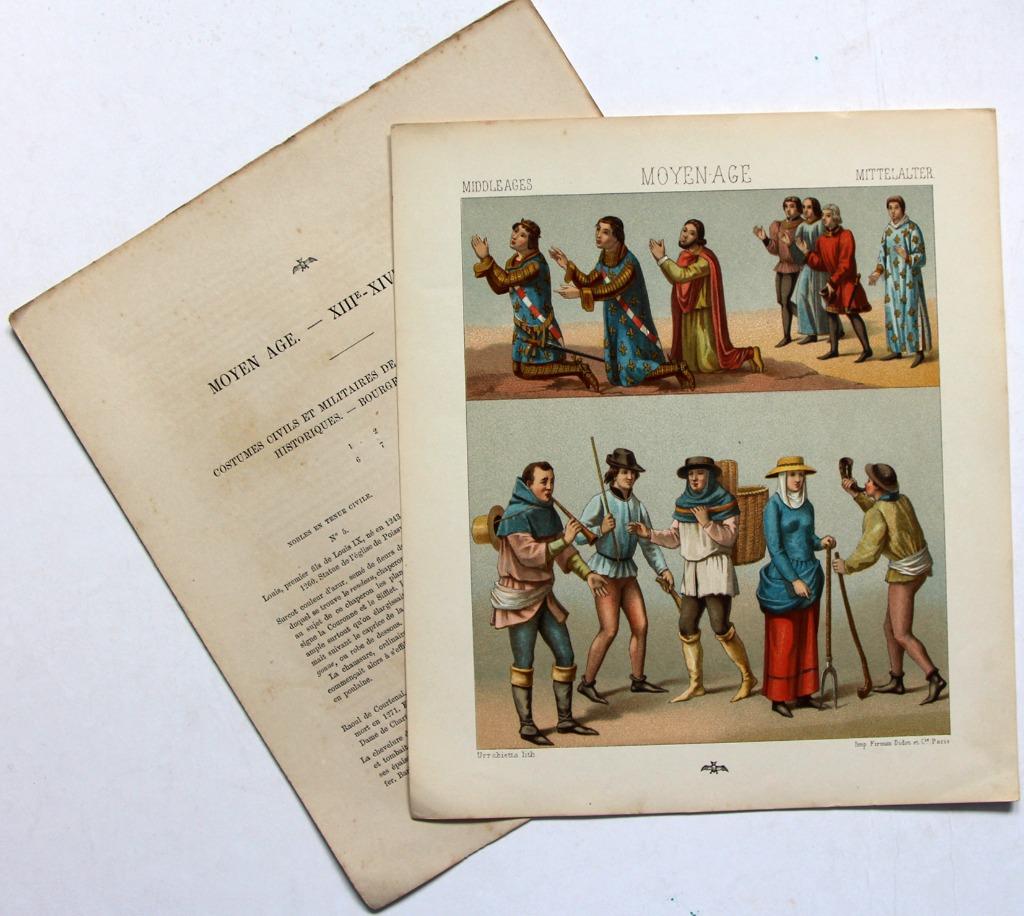 A. Racinet. LE COSTUME HISTORIQUE Moyen-âge, Albert Racinet, Utilisé, Autres sujets/thèmes, Envoi