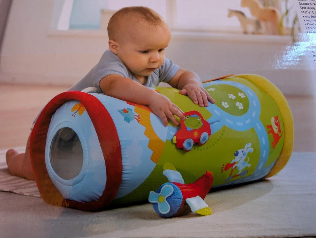 Kruiprol/speelrol stad Haba, Kinderen en Baby's, Speelgoed | Babyspeelgoed, Zo goed als nieuw, Overige typen, Met geluid, Ophalen