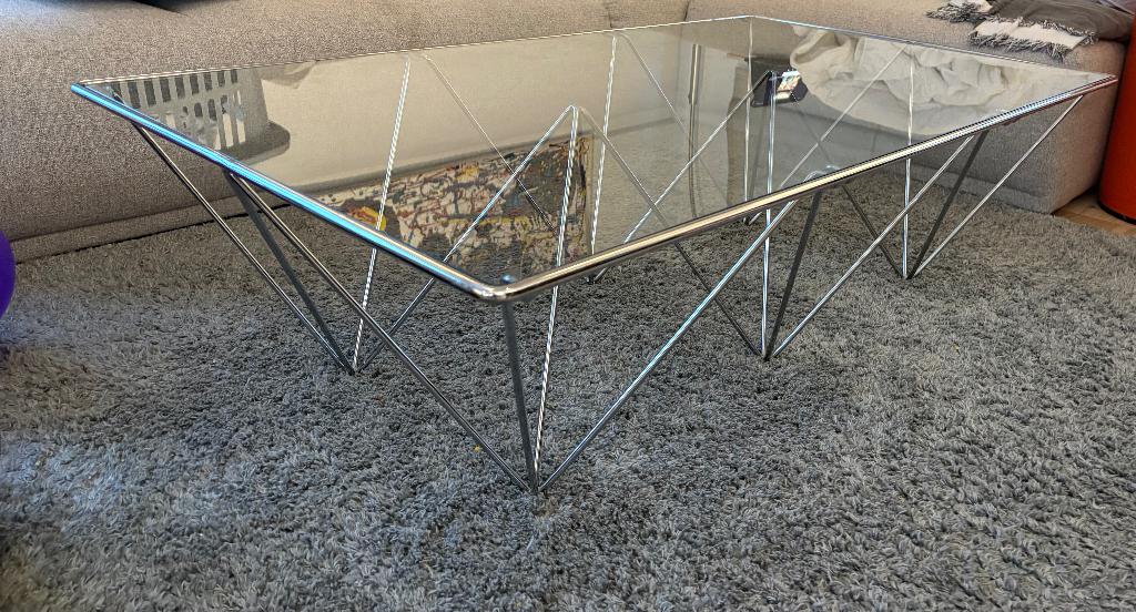 Table basse métal et verre, Maison & Meubles, 100 à 150 cm, Moins de 50 cm, Verre, Comme neuf