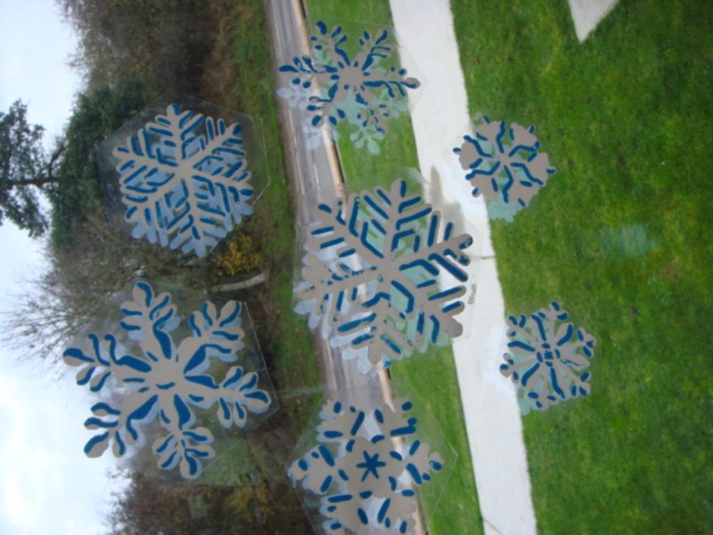 Déco de Noël. Stickers pour fenêtre. Motif: Cristaux glace, Enlèvement ou Envoi, Comme neuf