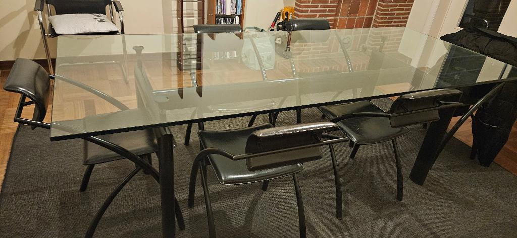 Le Corbusier eetkamertafel, Huis en Inrichting, Ophalen, Gebruikt, 100 tot 150 cm, 200 cm of meer