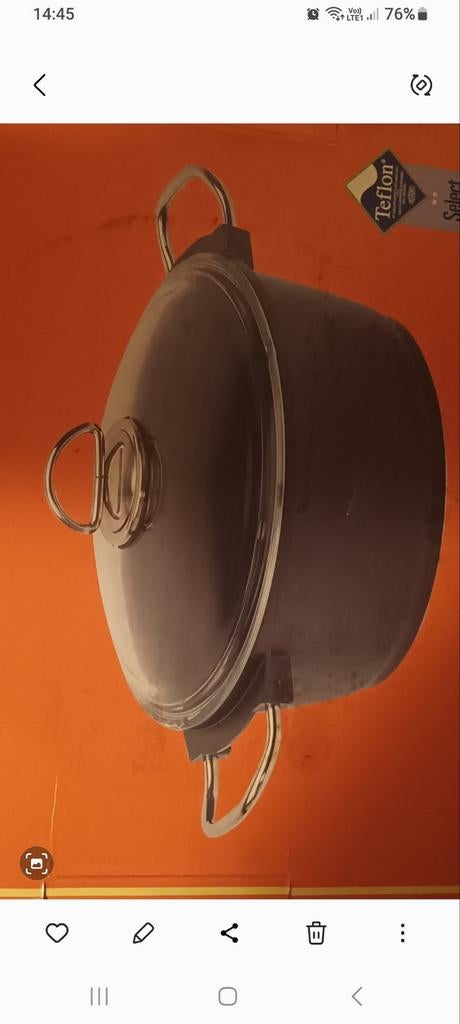 1 Casserole Fetouts en Fonte  L28CM Couvercle en Verre neufs, Enlèvement, Neuf, Verre, Autres types